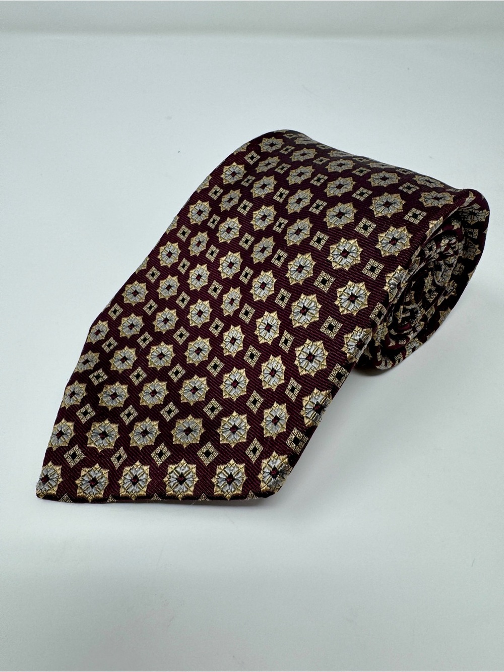 Robert Talbott Burgundy Geometric Silk Tie